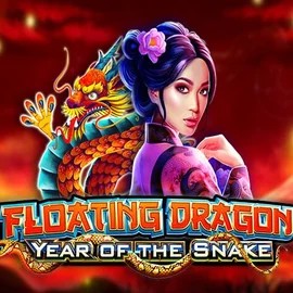 Floating Dragon Year of the Snake slot logo by Pragmatic Play at 5Gringos Casino
